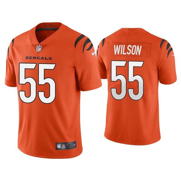Men Cincinnati Bengals 55 Logan Wilson Nike Orange Game NFL Jersey